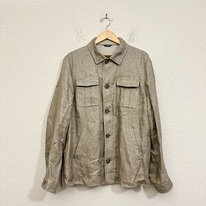 LORO PIANA Eastwood Linen Overshirt Safari Jacket Vest Detachable Sleeves